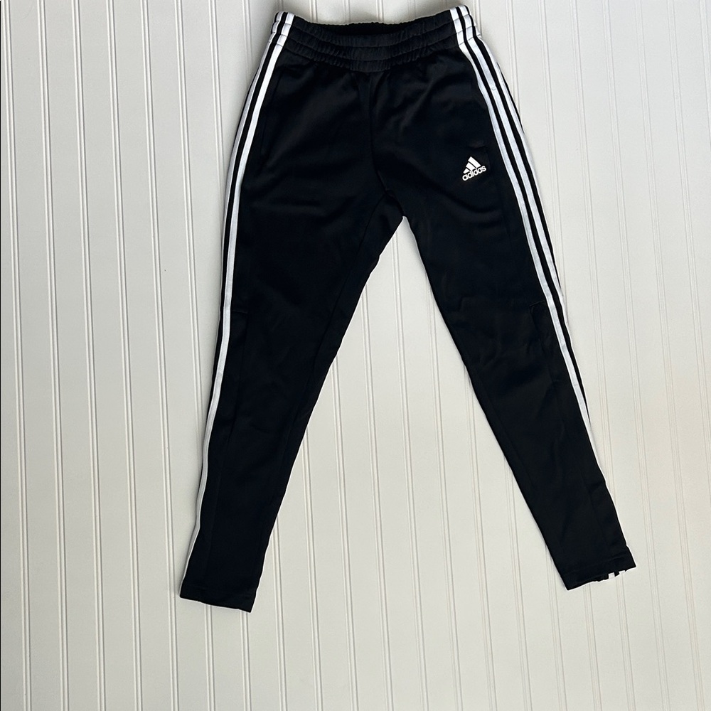 adidas Black Kids Joggers with White Triple Stripes